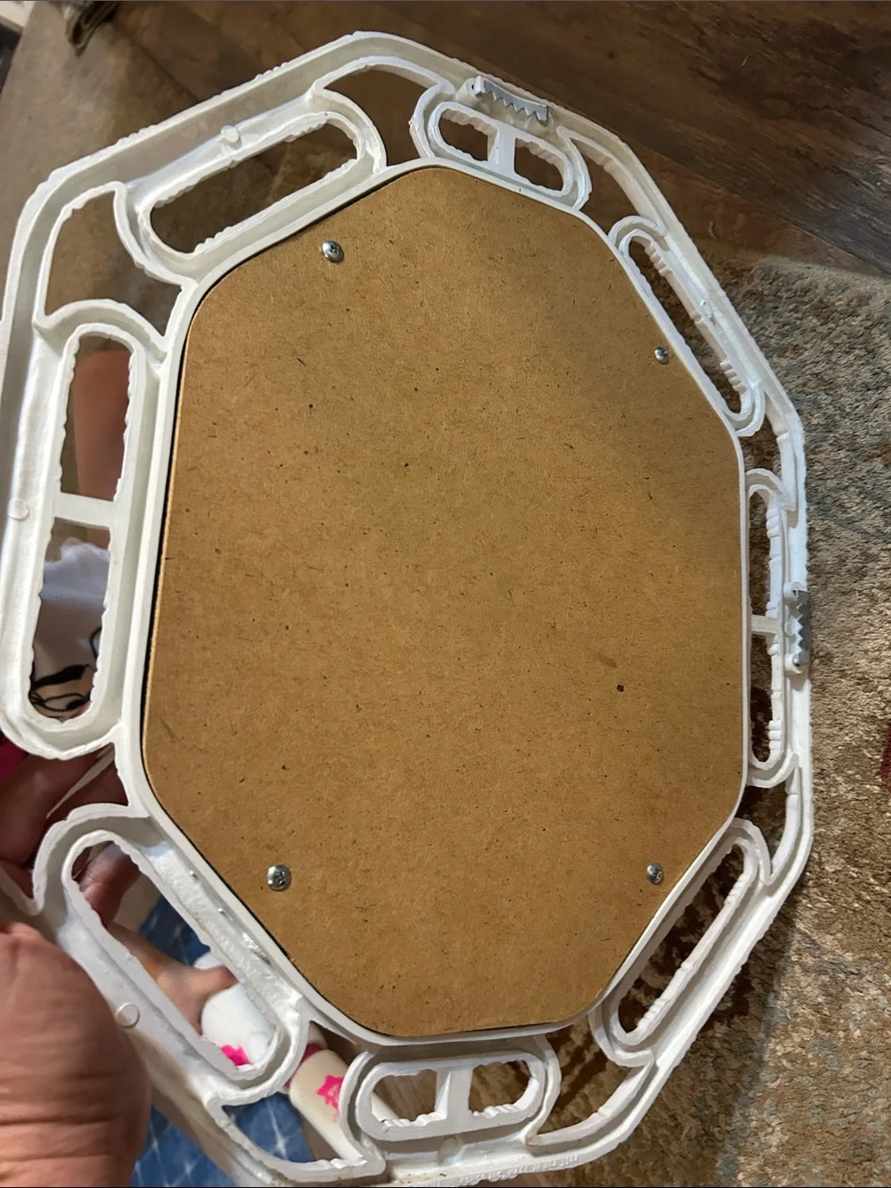 Vintage Home Interiors White Octagonal Rattan Wall Mirror